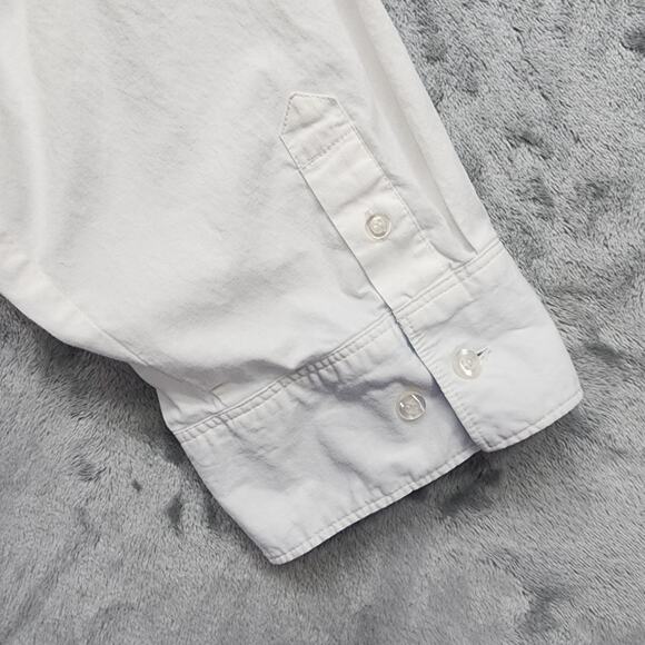 Lee Riders Top Woman XXL White Collared Button-Up Shirt 3/4 Sleeve Flip Cuff - Picture 5 of 13